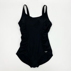 Speedo Black Ruched One Piece Swimsuit